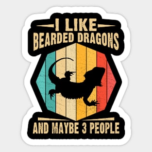 I Like Bearded Dragons And Maybe 3 People Vintage Sticker